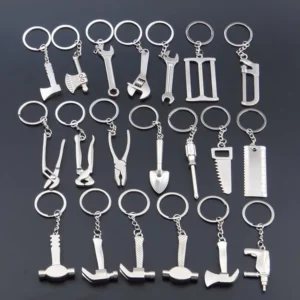 Novelty Mini Shovel Keychains Metal Spade Keyrings