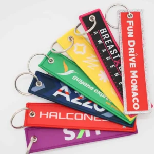 Eco-Friendly Stainless Steel Key Ring Fabric Jet Tag