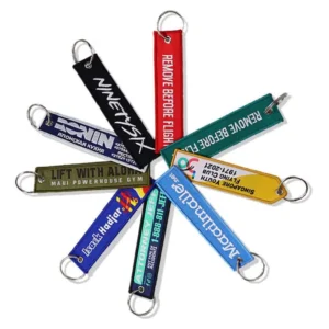 Embroidered Woven Hangtag Key Chain