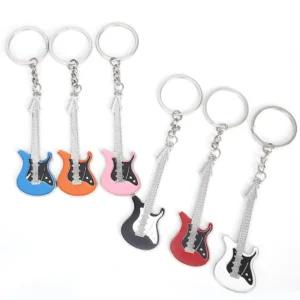 Mini Metal Guitar Instrument Keychain