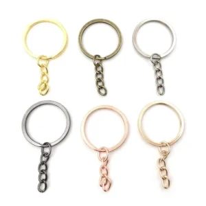 25mm,30mm Long Round Split Keyrings Keychain