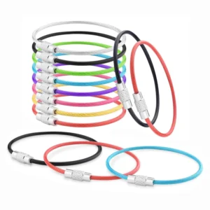 PVC Coated Stainless Steel Wire Keychain Key Ring Loop