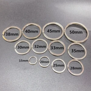 20-35mm Long Round Split Keyrings Keychain