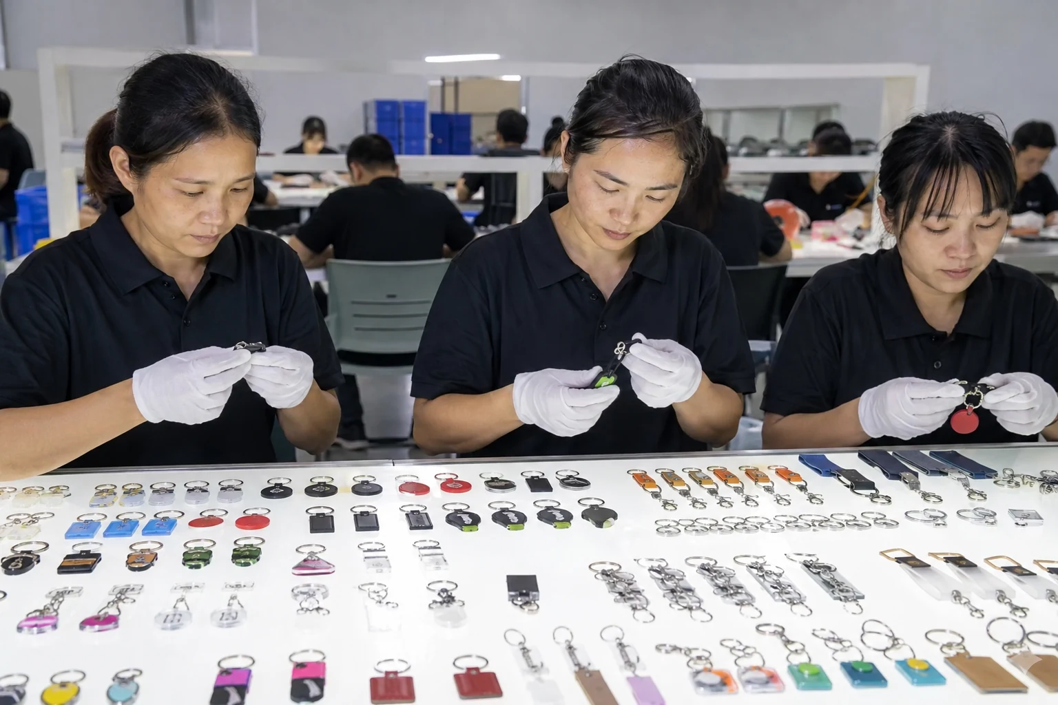 custom keychains factory quality inspection