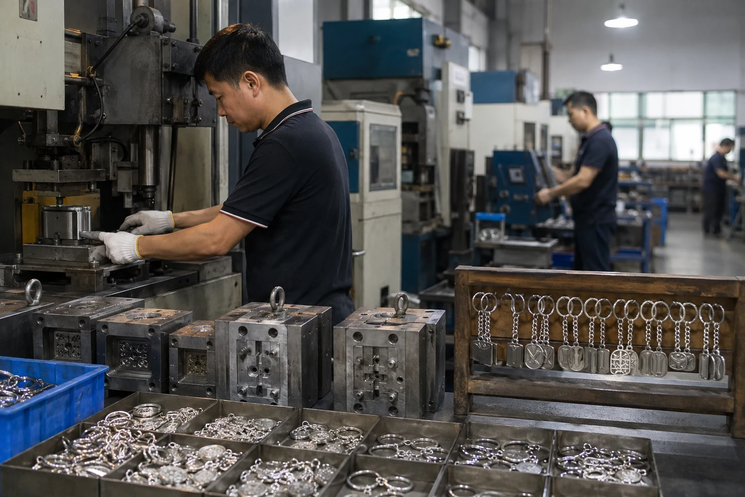 custom metal keychain factory production