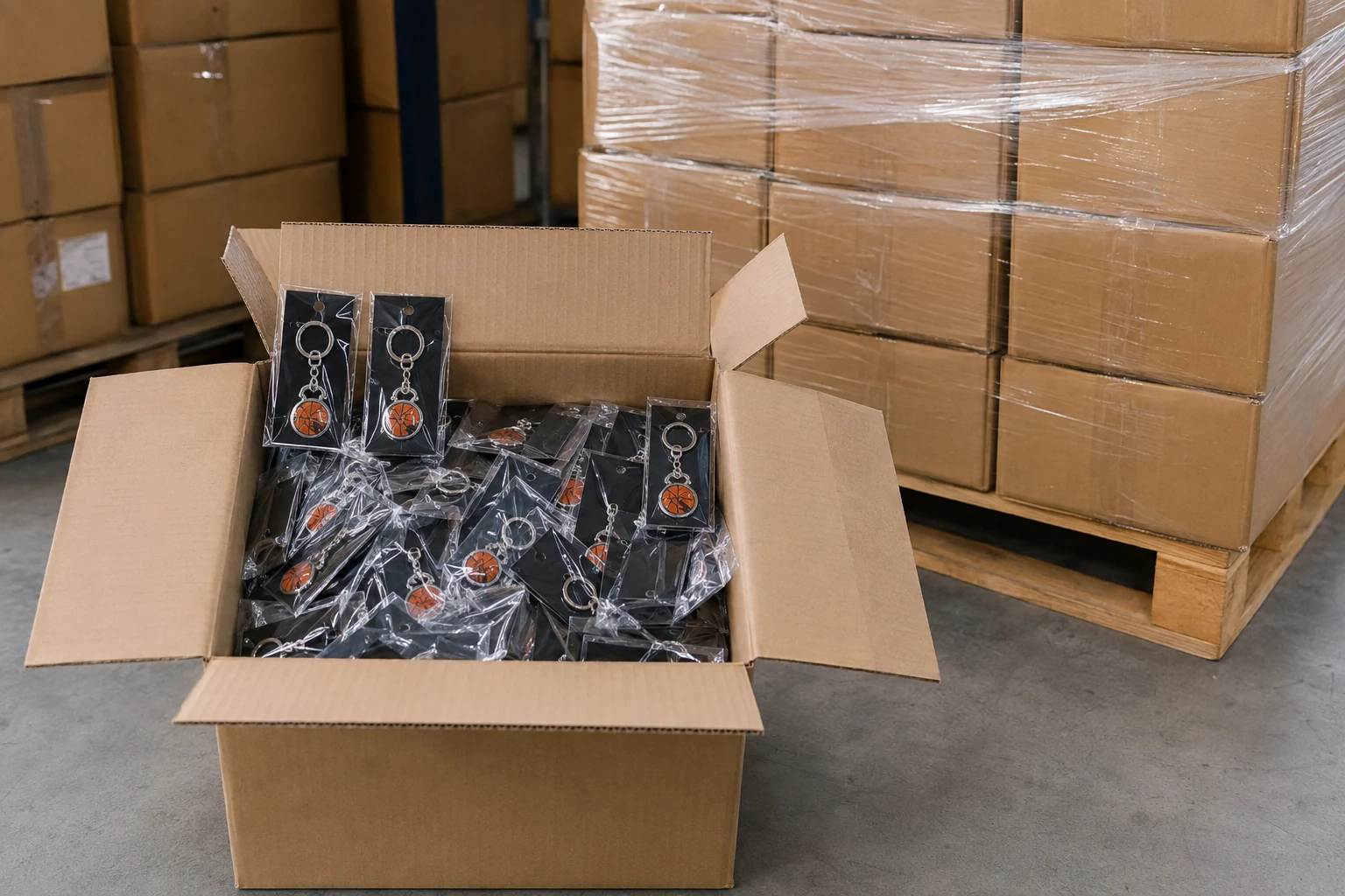 custom sports keychain export packaging