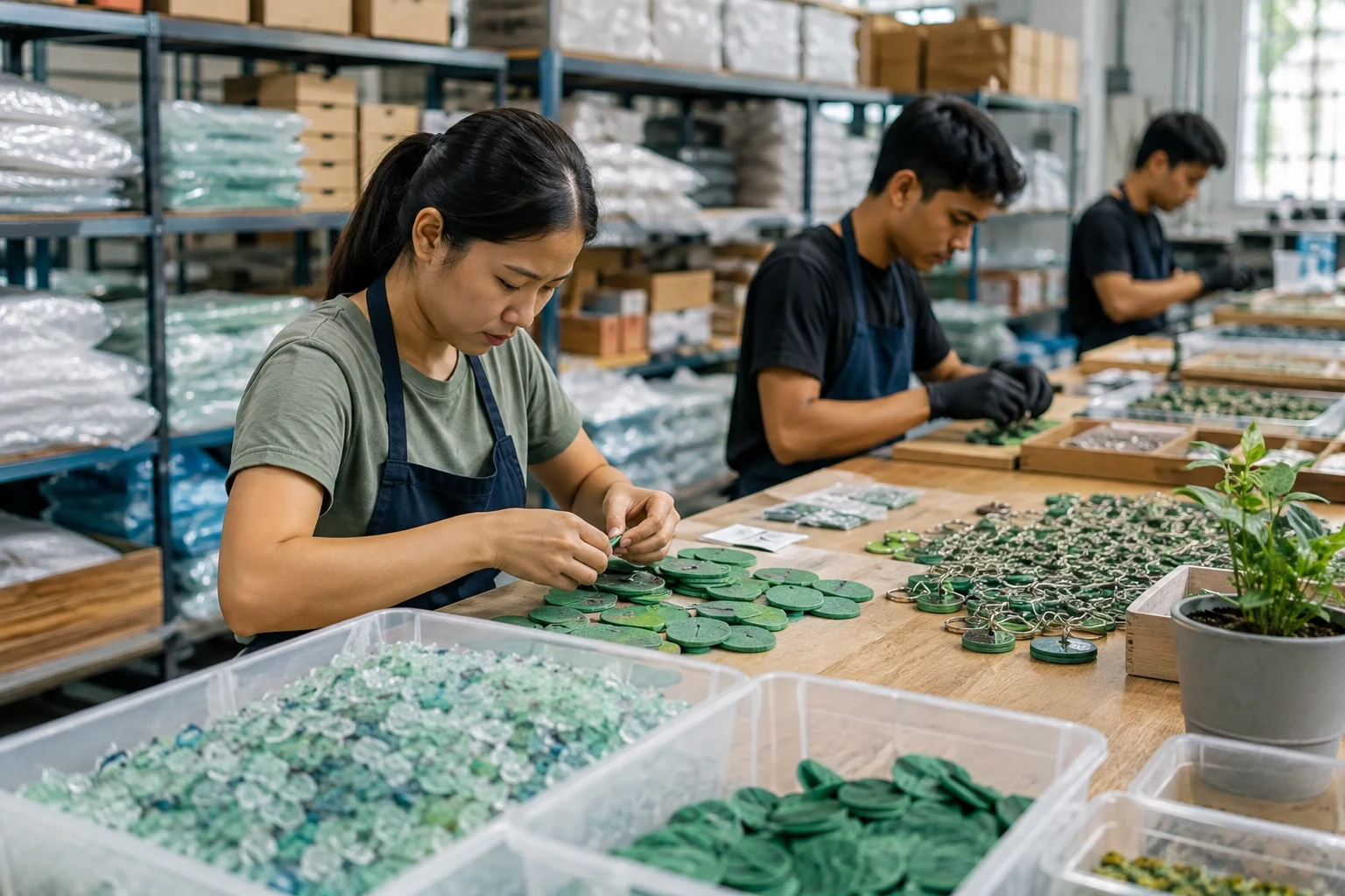 eco-friendly keychain manufacturing process
