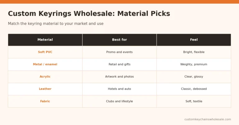 Custom Keyrings Wholesale: Material Picks