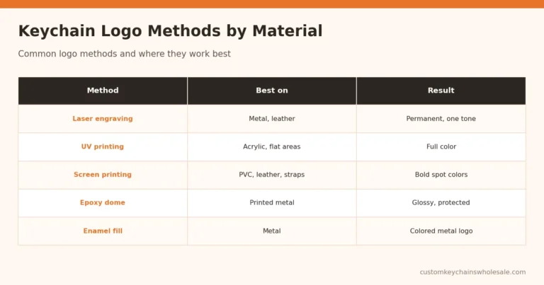 Keychain Logo Methods by Material