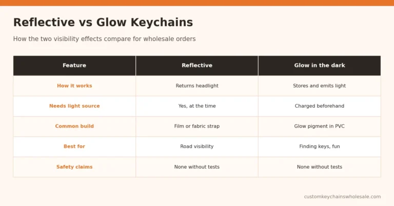 Reflective vs Glow Keychains